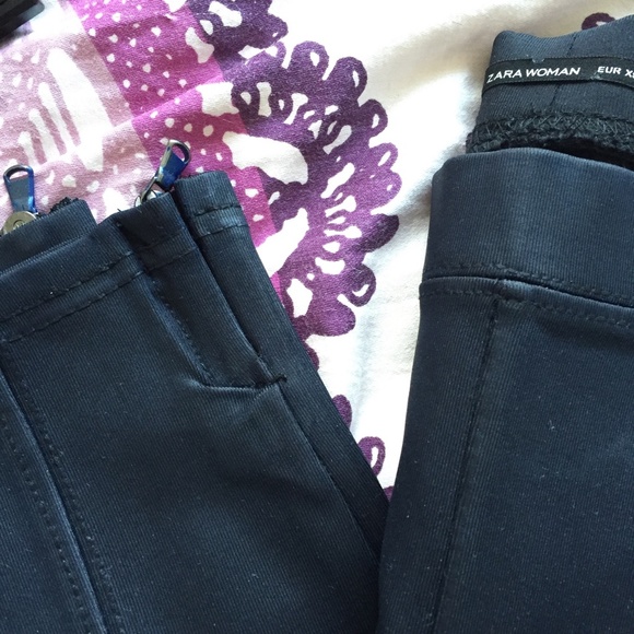 Waxed-coated- wet look legging - Navy- Zara - Picture 4 of 6